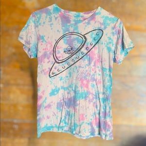 Tie dye alien spaceship t shirt black matter size S